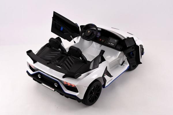 Actual product image Es-toys Electric children's car "Lamborghini Aventador SVJ Xago 2 seater" - licensed -MP3, leather seat (12 V)