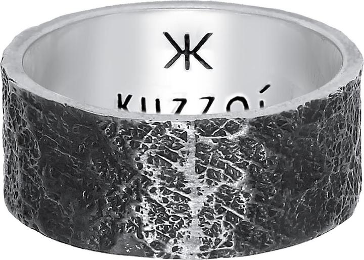 Image du produit Kuzzoi Bague Hommes Bandeau Structure Organique 925 Argent (54, Argent 925)