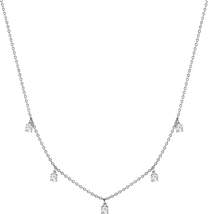 Glanzstücke München Damen 5 Zirkonia-Steinchen Sterling Silber Zirkonia silber 40,0 cm Basiskette + 5,0 cm Verlängerun - (Sterling Silber, 40 - 45 cm)