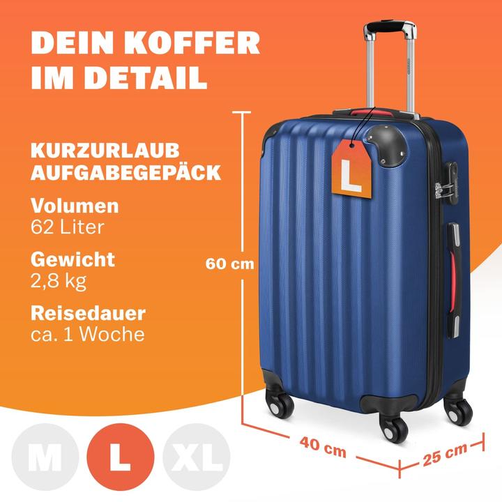 Image du produit Monzana Valise rigide (62 l, M (50 - 90l))