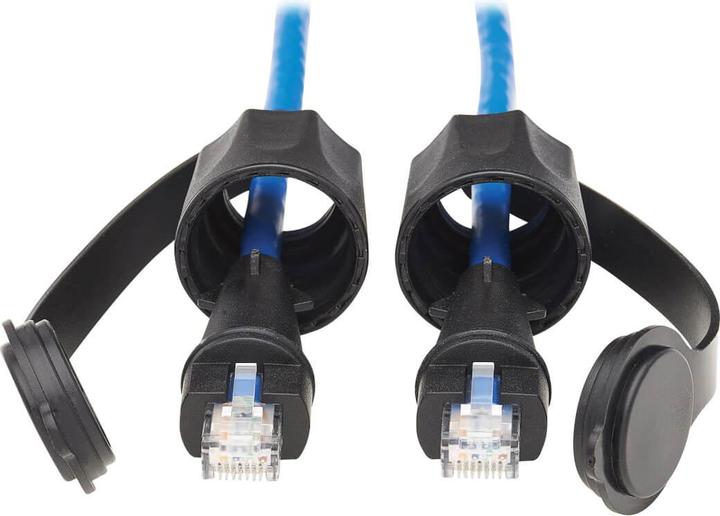 Actual product image Eaton Industrial Cat6 UTP Ethernet Cable RJ45m/M 100W PoE CMR-LP IP68 Blue 16 ft. 4.88m (U/UTP, CAT6, 4.88 m)