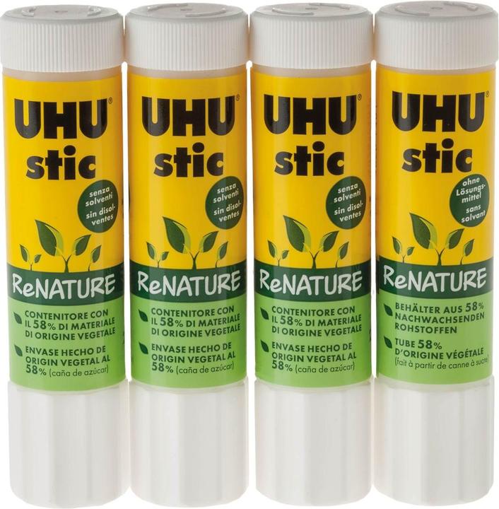 Image du produit UHU Bâton de colle ReNATURE 21 g Transparent 4 pièces