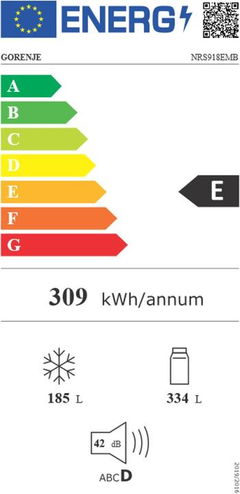 Energie-Label Gorenje NRS918EMB (519 l)