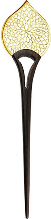 Image du produit Star Piercing Haarnadel Blume des Lebens vergoldet aus Narra Holz