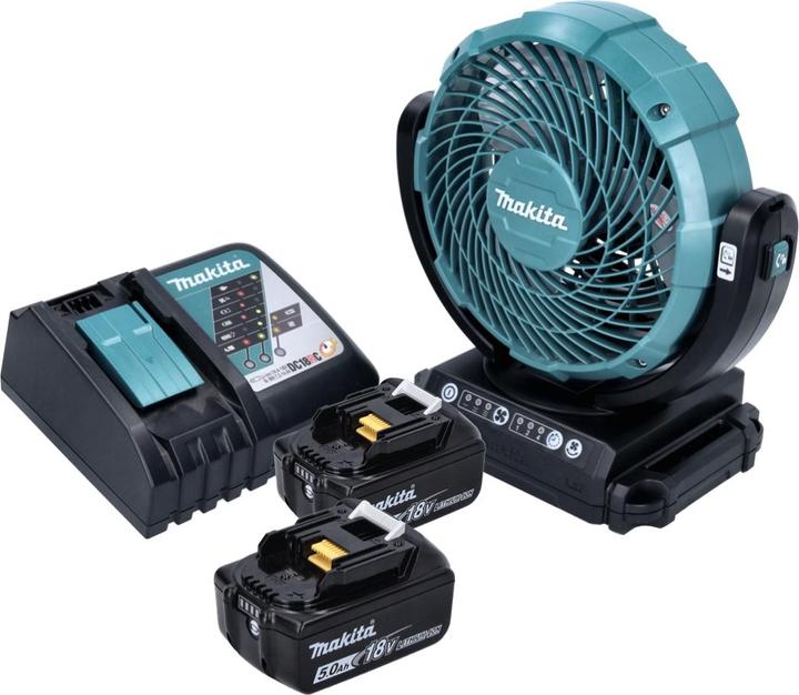 Immagine prodotto Makita DCF 102 RT Battery Fan Ventilatore 18 V 18 cm + 2x Batteria 5,0 Ah + Caricabatterie