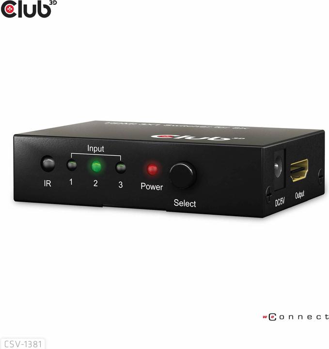 Produktbild Club 3D Club3D HDMI Switchbox 3 Eingänge -> 1 Ausgang 8K60Hz UHD retail