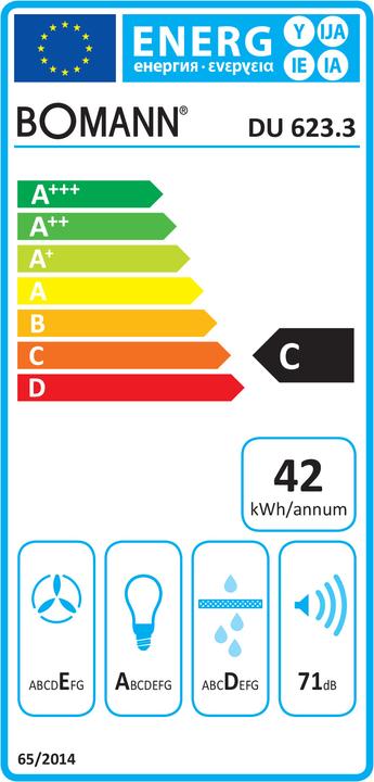 Energy Label Bomann DU 623.3 (Substructure hood)