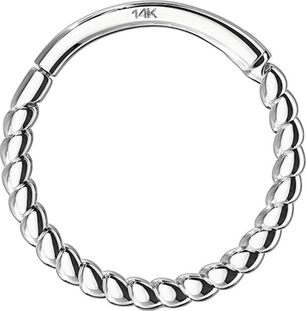 Image du produit Star Piercing Micro bague segment pliable tressée 14k or blanc (sans laiton, Or 14k)