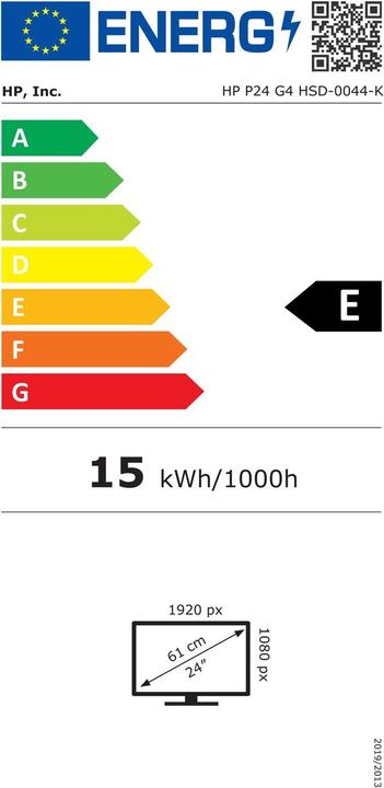 Label énergétique HP P24 G4 (1920 x 1080 pixels, 23.80")