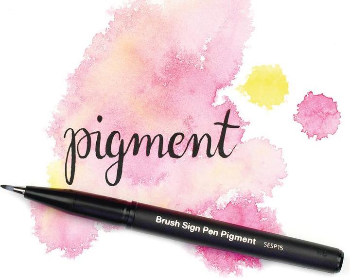 Actual product image Pentel Brush Pen Sign Pen Brush Pigment (Black, 1 x)
