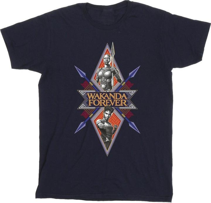 Wakanda Forever Tribal Spear Chest TShirt (5XL)