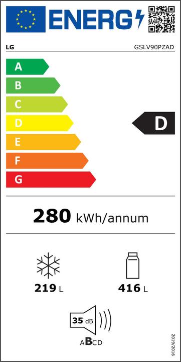 Energie-Label LG GSLV90PZAD (635 l)