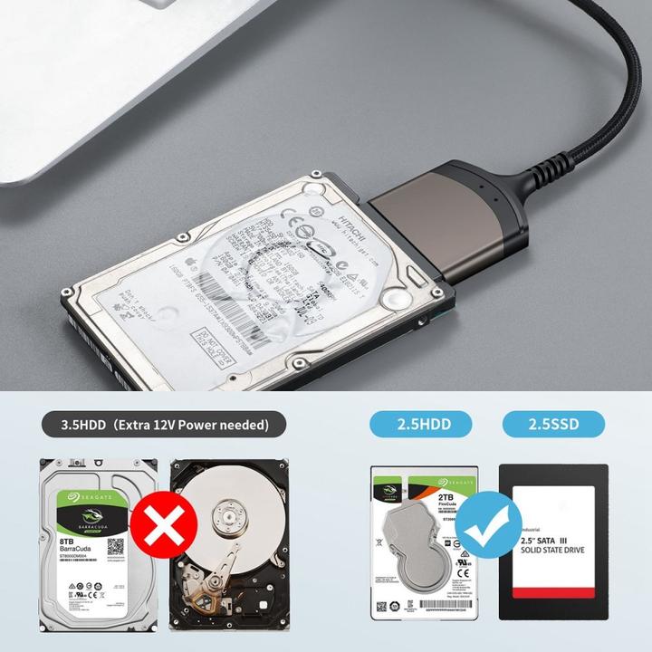 Produktbild Ueli Express SATA auf USB-C Adapter 5Gbps 22-Pin für Festplatten (5 W)