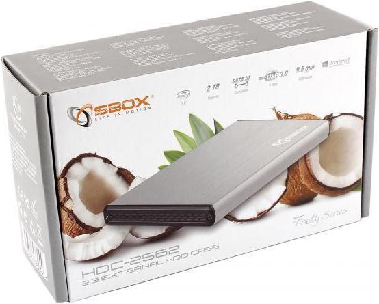 Produktbild Sbox 2.5 External HDD Case HDC-2562 coconut baltas (2.5")