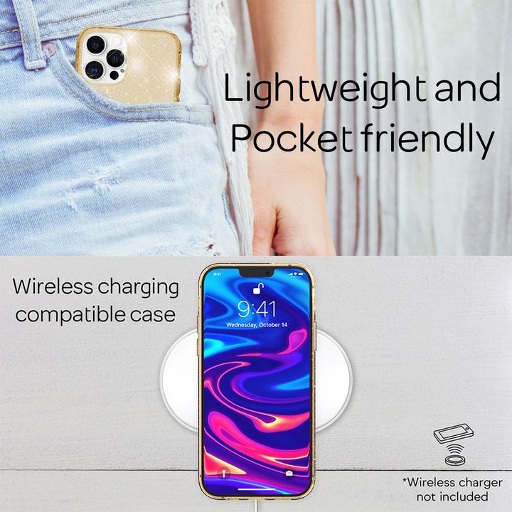 Produktbild Nalia Klare Glitzer Silikon Hülle (Apple iPhone 13 Pro)