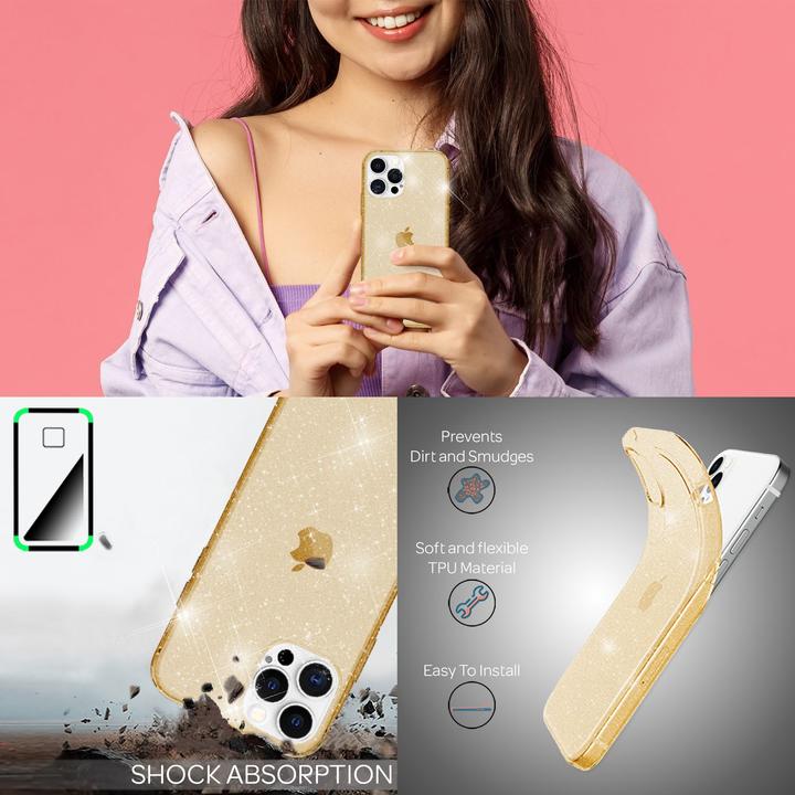 Produktbild Nalia Klare Glitzer Silikon Hülle (Apple iPhone 13 Pro)