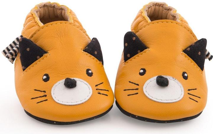 Image du produit Moulin Roty Chaussons en cuir chat jaune 6/12 mois, Les Moustaches (12)