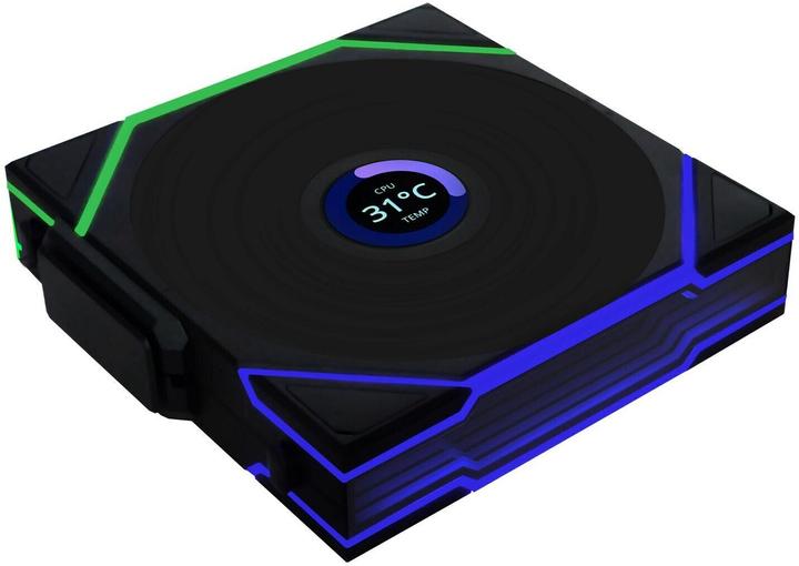 Actual product image Lian-Li UNI FAN TL Wireless LCD Lüfter, ARGB, PWM - 120 mm, schwarz (120 mm, 1 x)