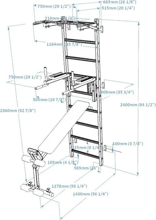 Produktbild BenchK Sprossenwand System 723W