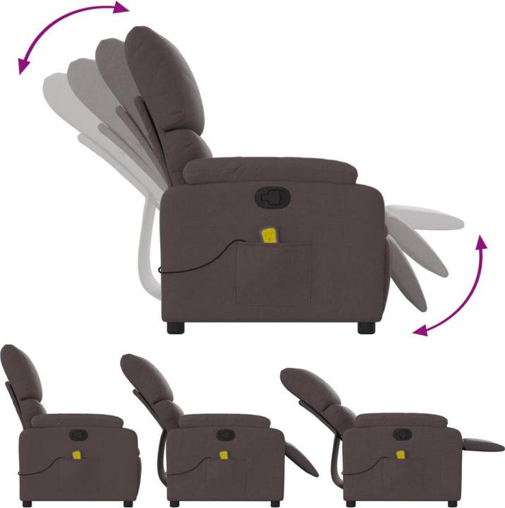 Produktbild VidaXL Massagesessel Dunkelbraun Stoff,Farbe: Dunkelbraun,Material