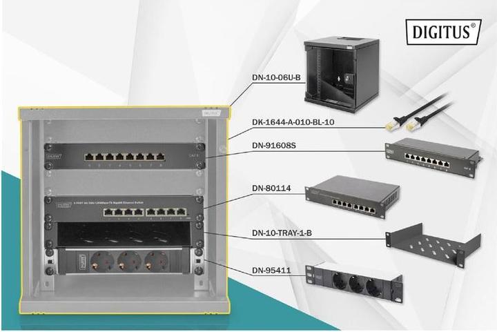 Digitus Network Set - 254 mm (10") - 6U, 312 x 300 mm (W xD) (6 RU, 10 inch rack)