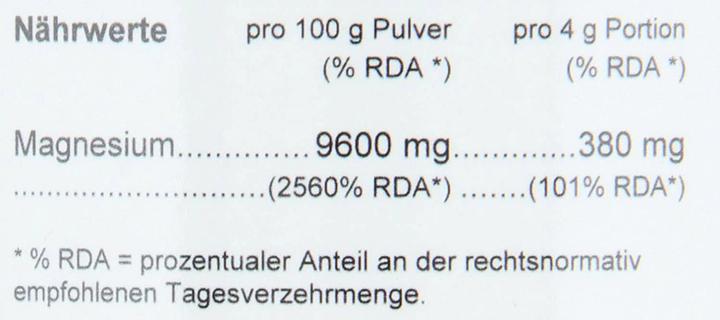 Valeurs nutritives et ingrédients Lsp Citrate de magnésium (Neutre, 1 pcs, 500 g)
