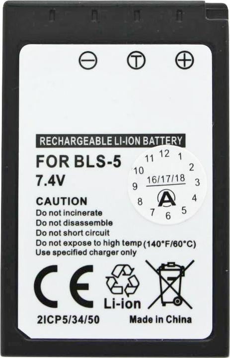 Image du produit AccuCell Akku Olympus BLS-5, E-P3, -PL1s, -PL2, -PL3 (Batterie de l'appareil photo)