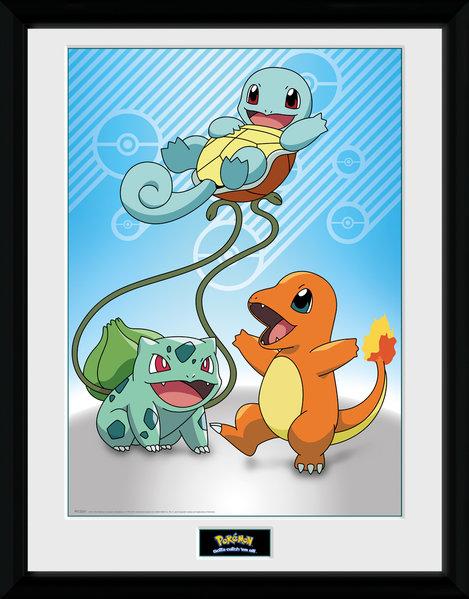 Actual product image GB Eye Pokemon Framed Poster - Kanto Starters (30 x 40 cm)