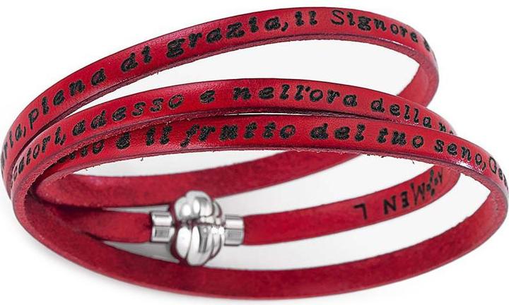 Produktbild Amen Hail Mary Prayer English Armband (54 cm, Leder, Edelstahl)