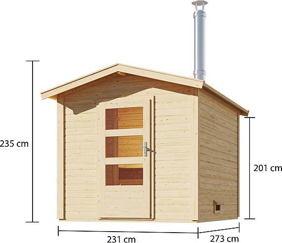 Actual product image Karibu 38 mm Bosse 1 sauna house with anteroom