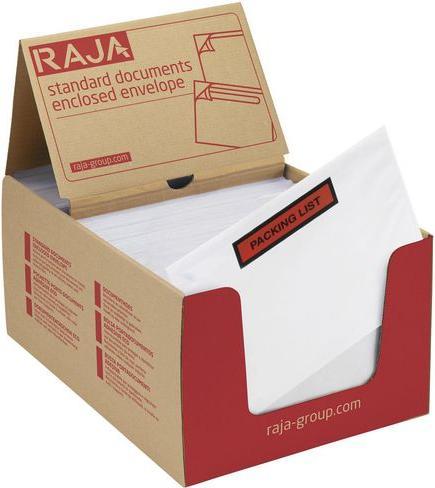 Immagine prodotto Raja Busta per documenti PALT05 165 mm polietilene, carta siliconata (16 x 22 cm)