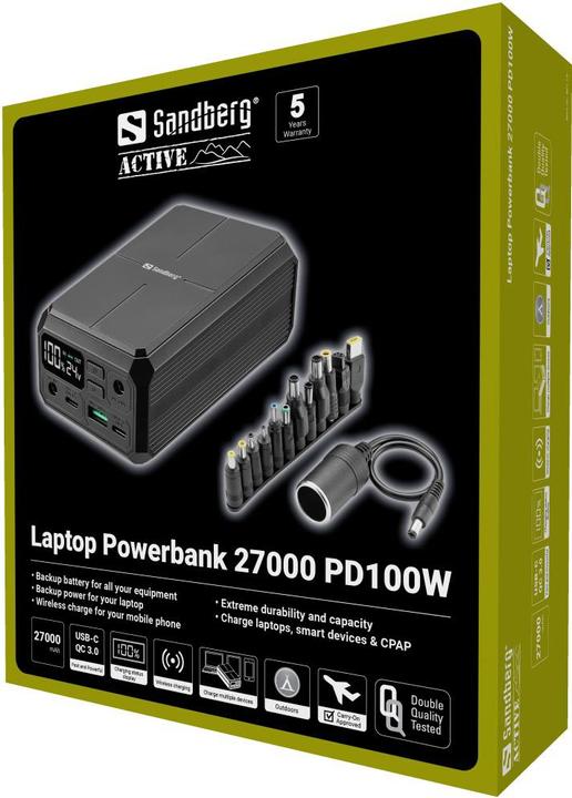 Image du produit Sandberg Laptop Powerbank (27000 mAh, 100 W, 99.90 Wh)