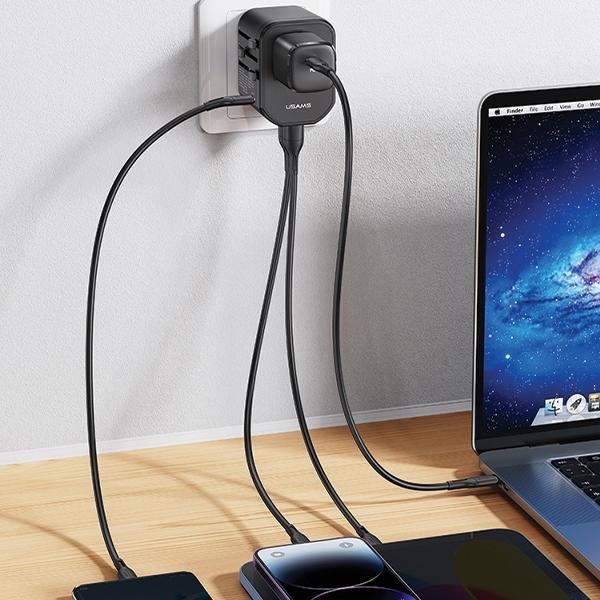 Produktbild Usams T59 Reiseladegerät mit 20W Dual USB-A + Type-C