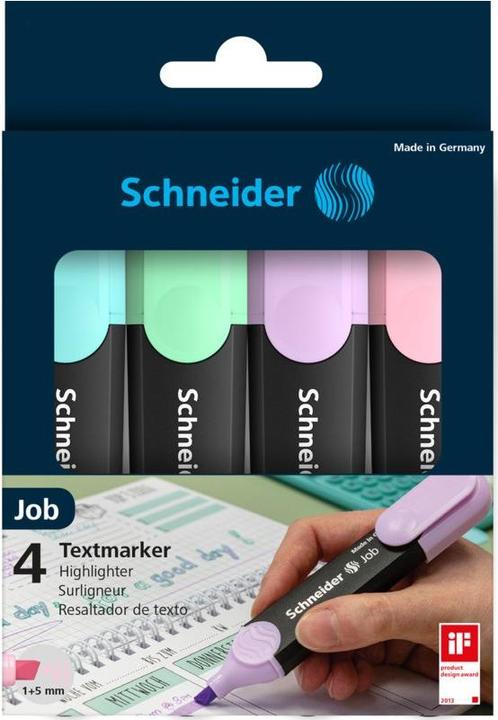 Image du produit Schneider Job Pastel Marker (Lilas, Mint, Turquoise, Rose, 5 mm, 4 x)