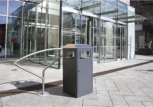 Image du produit Collecteur de déchets avec cendrier, capacité 90 l, anthracite. (90 l)