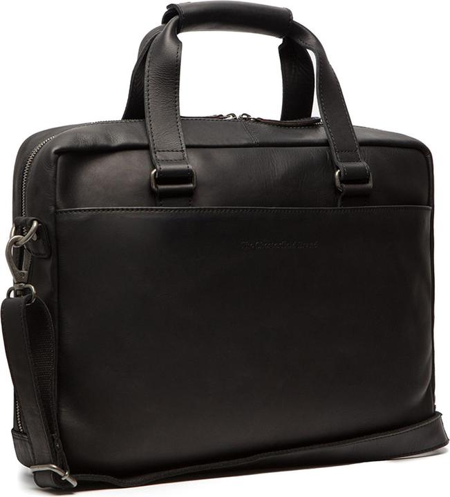 Produktbild The Vegan Cow Chesterfield Brand Leren Laptoptas Zwart Colorado (15.40")