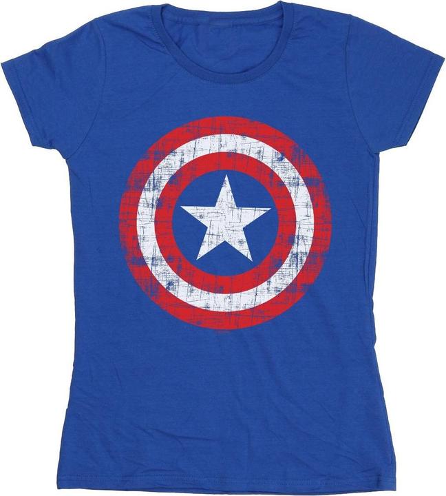 Avengers Captain America Scratched Shield TShirt aus Baumwolle