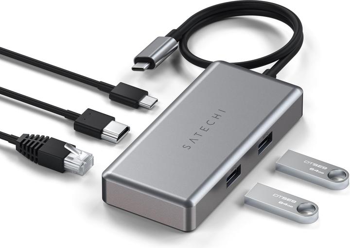 Immagine prodotto Satechi USB- Hub multiporta C Alu per Chromebook (USB-C, 7 Porti)