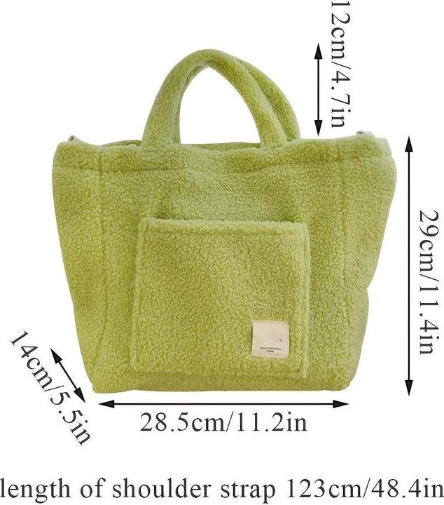 Actual product image Only-Bags.Store Kunstfell-Tasche mit abnehmbarem Riemen - leicht, geräumig und vielseitig für den täglichen