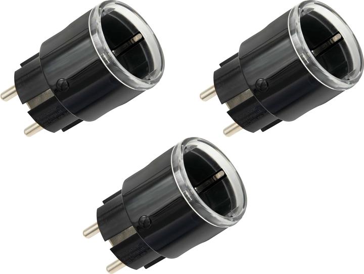 Shelly WLAN-Steckdose Plug S Gen3, Matter, schwarz, 3 Stück
