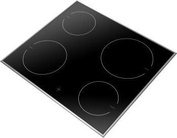Produktbild Amica Glaskeramikkochfeld mit Rahmen 57,6 x 51,8 cm 4 Kochzonen EC 744 100 E