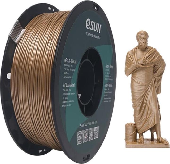 Produktbild eSUN ePLA-Metal Bronze Filament 1.75mm 1Kg (PLA, 1.75 mm, 1000 g, Gold)