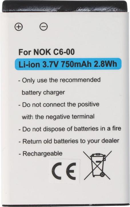 Actual product image Nokia Battery C6-00, BL-4J, SL200, SL200 EU001, SL205, SL205EU 001BS, SL215, SL215