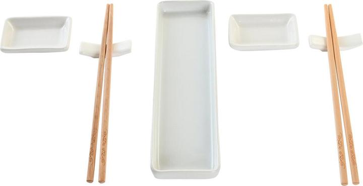 Produktbild DKD Home Decor Sushi-Set 24 x 7 x 2 cm natürlich Weiss Steingut Orientalisch (12 Stück)