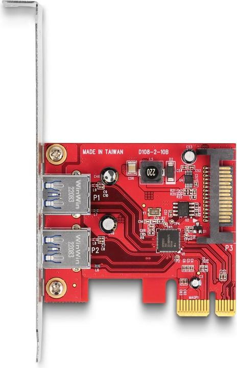 Productafbeelding Delock PCI Express x1 kaart naar 2 x externe USB 5 Gbps Type-A aansluiting