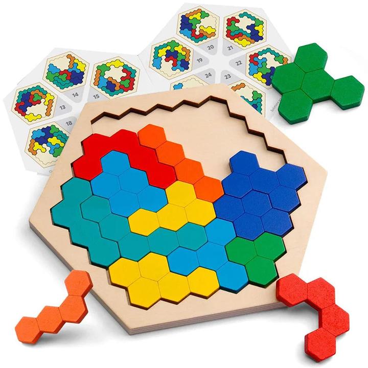 Produktbild Activity Board 3D Sechseckige Holzpuzzle Lernspielzeug für Kinder Kinder Vorschule Board