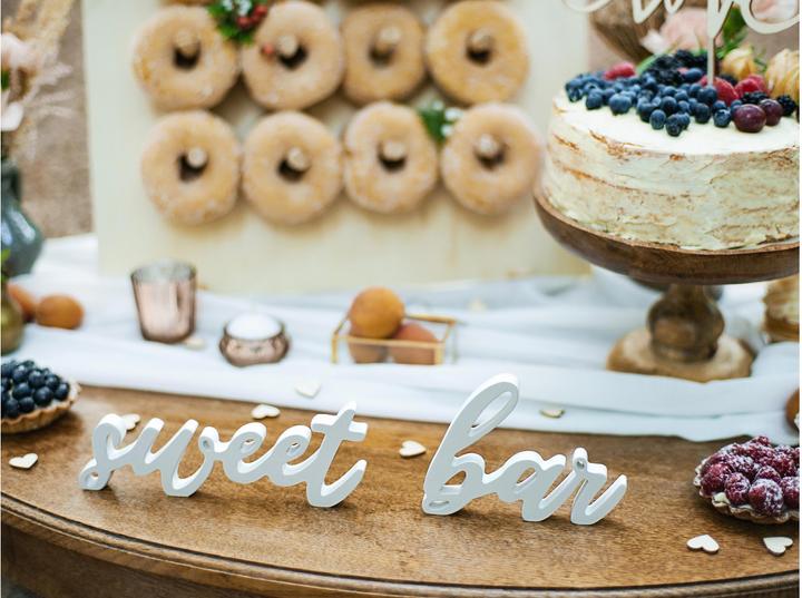 Productafbeelding Partydeco Party Accessoire Houten Zoethouder 37 x 10 cm, Wit