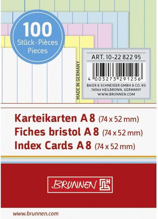 Actual product image Index cards A8 lined (A8, 200 g/m², 100 x)