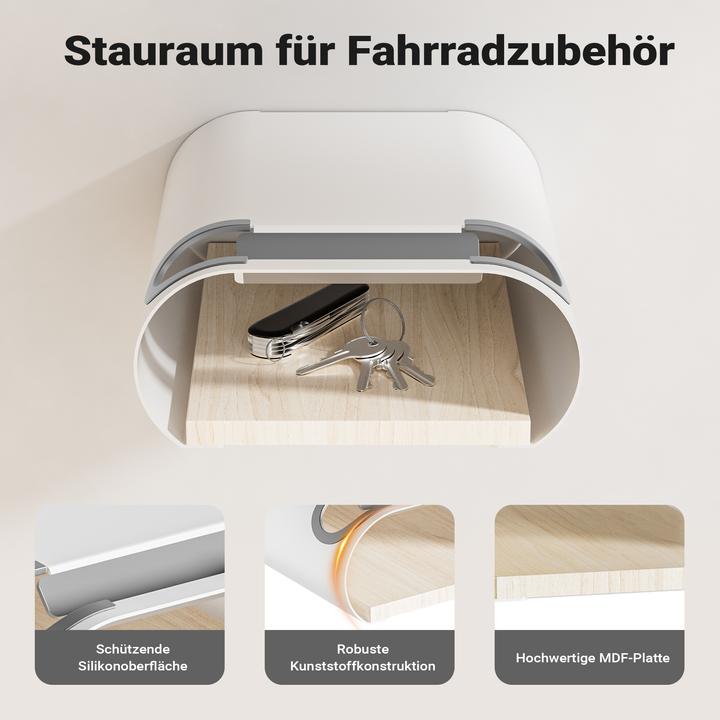 Produktbild Wiltec Fahrrad Wandhalterung weiss 39,8x16,7x32,6-42,6cm 25kg Fahrradhalterung