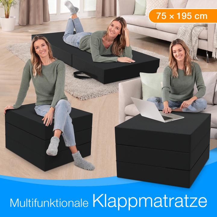 Image du produit Bestschlaf Klappmatratze, 3-teilige Faltmatratze, Reisebett, Gästematratze (75 x 195 cm, Noyau de mousse)